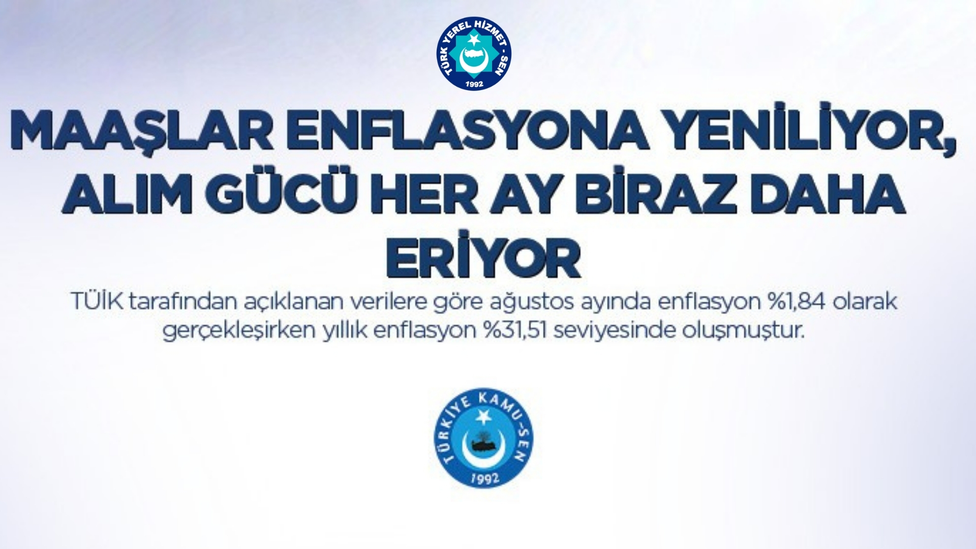 MAAŞLAR ENFLASYONA YENİLİYOR, ALIM GÜCÜ HER AY BİRAZ DAHA ERİYOR
